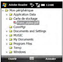 PALMONE TREO PRO - Visualisation d'un fichier - 1