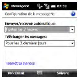 PALMONE TREO PRO - Modification des paramètres de téléchargement d'email : autres comptes de messagerie - 1