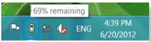SAMSUNG ATIV SMART PC 500T1C-A02FR - Confirming the battery charge in the Taskbar - 1
