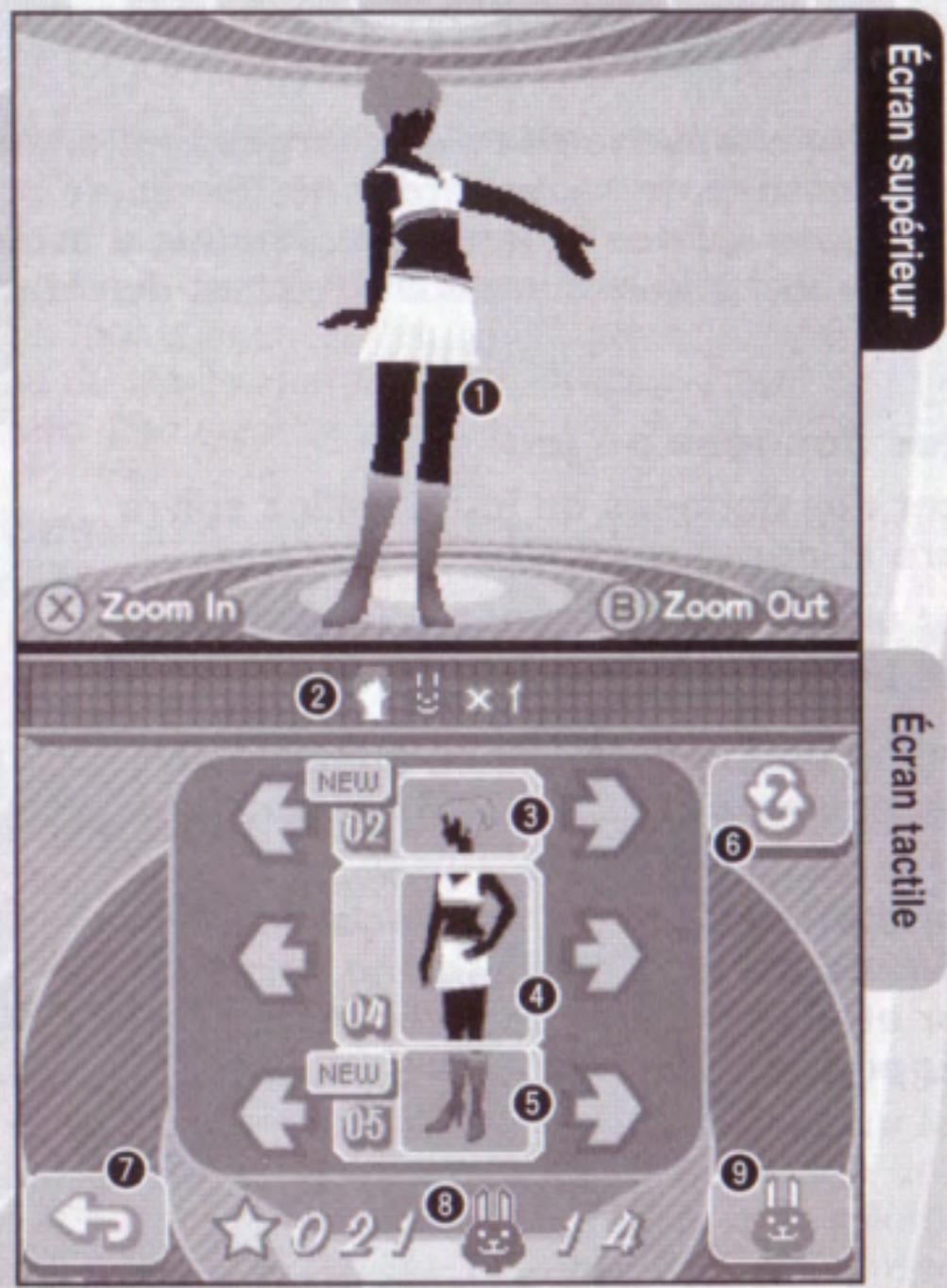 GAMES NINTENDO DS PROJECT RUB - Écran de menu du mode folie (voir page ci-contre) - 1