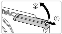 CANON POWERSHOT A2300 - Insertion de la batterie - 1