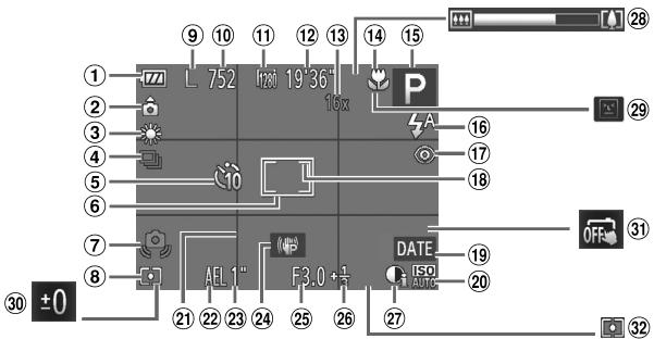 CANON POWERSHOT A2300 - Prise de vue (affichage d'informations) - 1