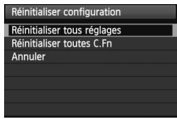 CANON EOS 600D - Sélectionnez [Réinitialiser configuration]. - 1