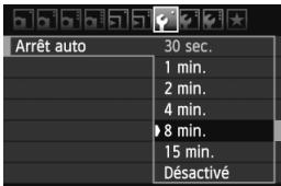CANON EOS 600D - MENU Reglage du temps d'extinction automatique - 1