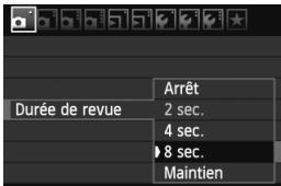 CANON EOS 600D - MENU Reglage de la durée de revue des images - 1