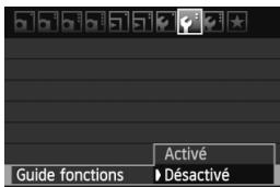 CANON EOS 600D - MENUDésactivation du guide des fonctions - 1