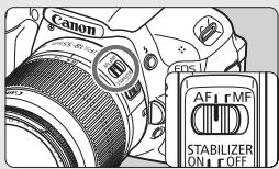 CANON EOS 600D - Positionnez le selecteur de mode de mise au point de - 1