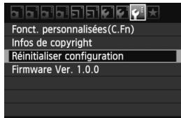 CANON EOS 600D - MENU Rétabillisement des réglages par défaut de l'appareil photo* - 1