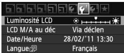 CANON EOS 600D NU - MENU de réglage de la luminosité de l'écran LCD - 1