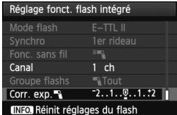 CANON EOS 600D NU - Correction d'exposition au flash - 1