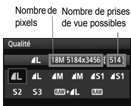 CANON EOS 600D NU - MENU réglage de la qualité d'enregistrement des images - 2
