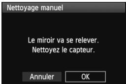 CANON EOS 600D NU - Sélectionnez [nettoyage manuel]. - 1