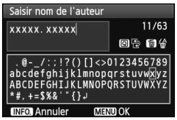CANON EOS 600D NU - Procédure de saisie de texte - 1