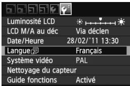 CANON EOS 600D NU - Affichez l'écran du menu. - 1