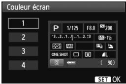 CANON EOS 600D NU - MENU modification des couleurs de l'écran des réglages de prise de vue - 2