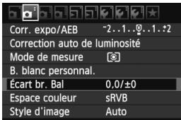 CANON EOS 600D NU - Sélectionnez la balance des blancs personnalisé. - 3