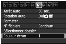 CANON EOS 600D NU - MENU modification des couleurs de l'écran des réglages de prise de vue - 1