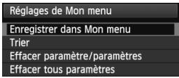 CANON EOS 600D NU - Sélectionnez [réglages de mon menu] - 1