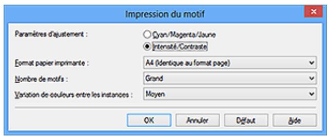 CANON PIXMA MG2555 - Configuration de l'impression du motif - 1