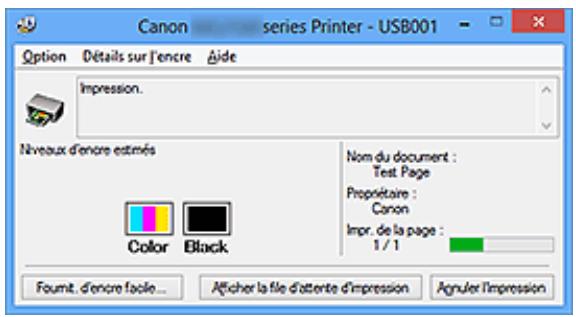 CANON PIXMA MG2555 - Description de l'écran d'etat d'imprimante Canon IJ - 1