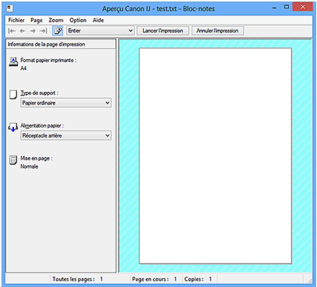 CANON PIXMA MG2555 - Description de la fenêtre Aperçu Canon IJ - 1