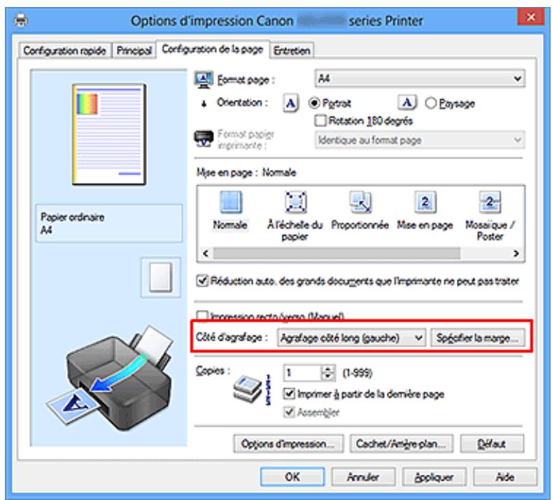 CANON PIXMA MG2555 - Définition de la marge d'agrafage - 2