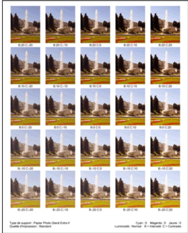 CANON PIXMA MG2555 - Vérification des résultats d'impression du motif - 1