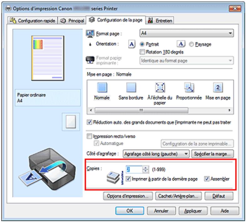 CANON PIXMA MG3150 - Définition du nombre de copies et de l'ordre d'impression - 1