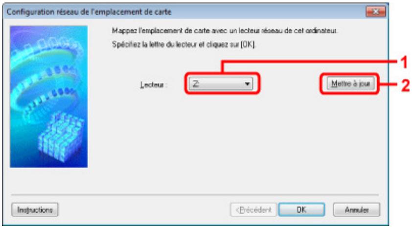 CANON PIXMA MG3150 - Configuration réseau de l'emplacement de carte Écran (écran de configuration) - 1