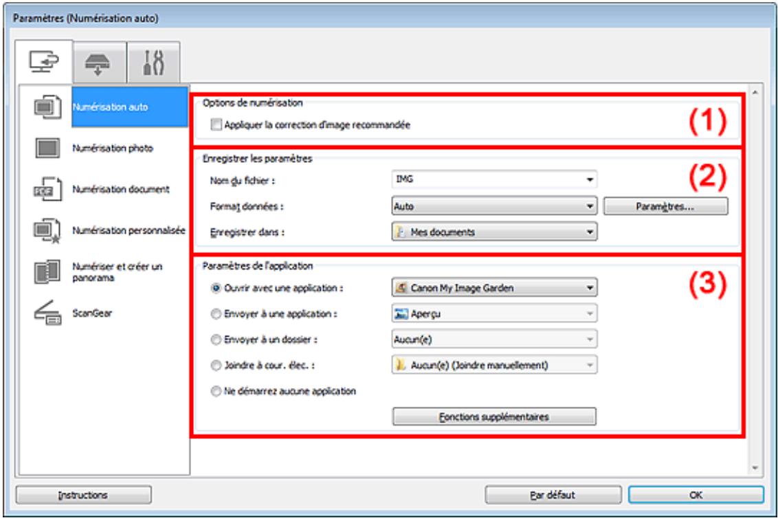 CANON PIXMA MG3150 - Boîte de dialogue Paramètres (Numérisation auto) - 2