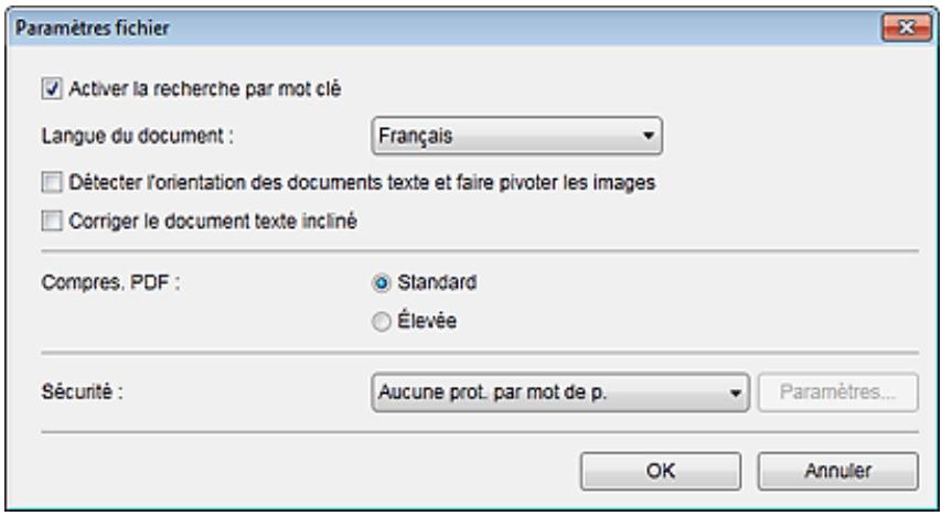 CANON PIXMA MG3150 - Boîte de dialogue Paramètres fichier - 1