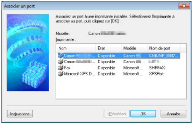 CANON PIXMA MG3150 - Lorsque le pilote d'imprimante n'est pas associé à un port - 1