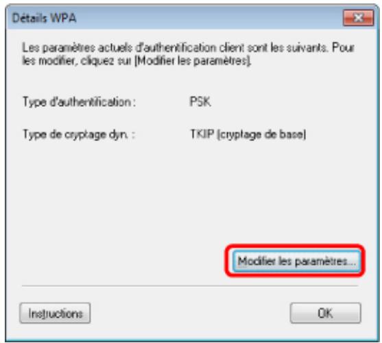CANON PIXMA MG3150 - Modification des paramètres détaillés WPA ou WPA2 - 1