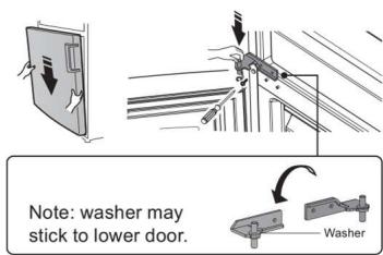 BRANDT BFC644YNW - Reversing the door - 15