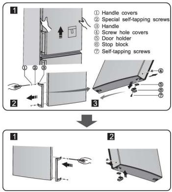 BRANDT BFC644YNW - Reversing the door - 8
