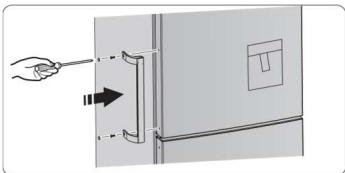 BRANDT BFC644ZNX - Installing the door handles - 1