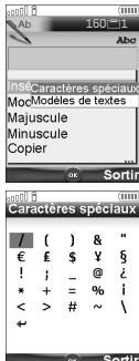MITSUBISHI TELECOM M430I - Insertion de caractères spéciaux. d'icones d'e-mail ou de texte - 1