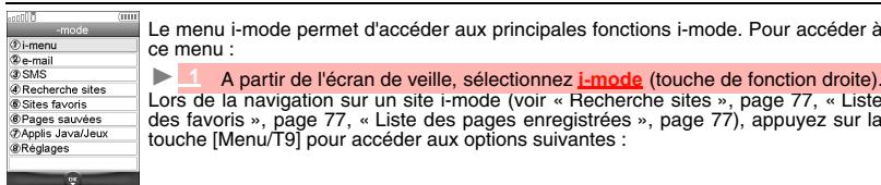 MITSUBISHI TELECOM M430I - Menu i-mode - 1