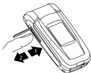 MITSUBISHI TELECOM M430I - Comment insérer /extraire la carte miniSD™ - 2