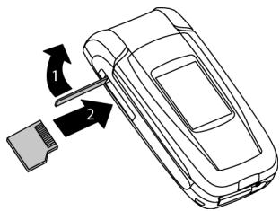 MITSUBISHI TELECOM M430I - Comment insérer /extraire la carte miniSD™ - 1