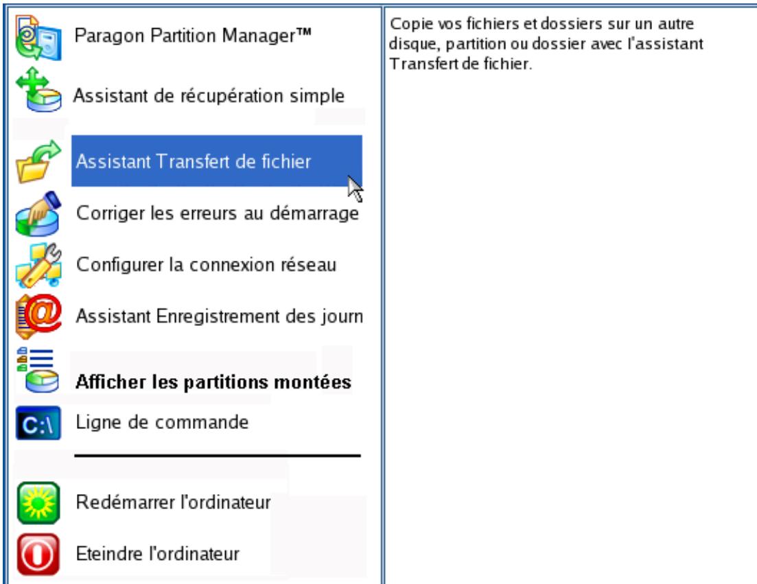 PARAGON SOFTWARE PARTITION MANAGER 10 PROFESSIONAL - COPIER Des donnees depuis un systeme endommage vers un autre DISQUE - 3