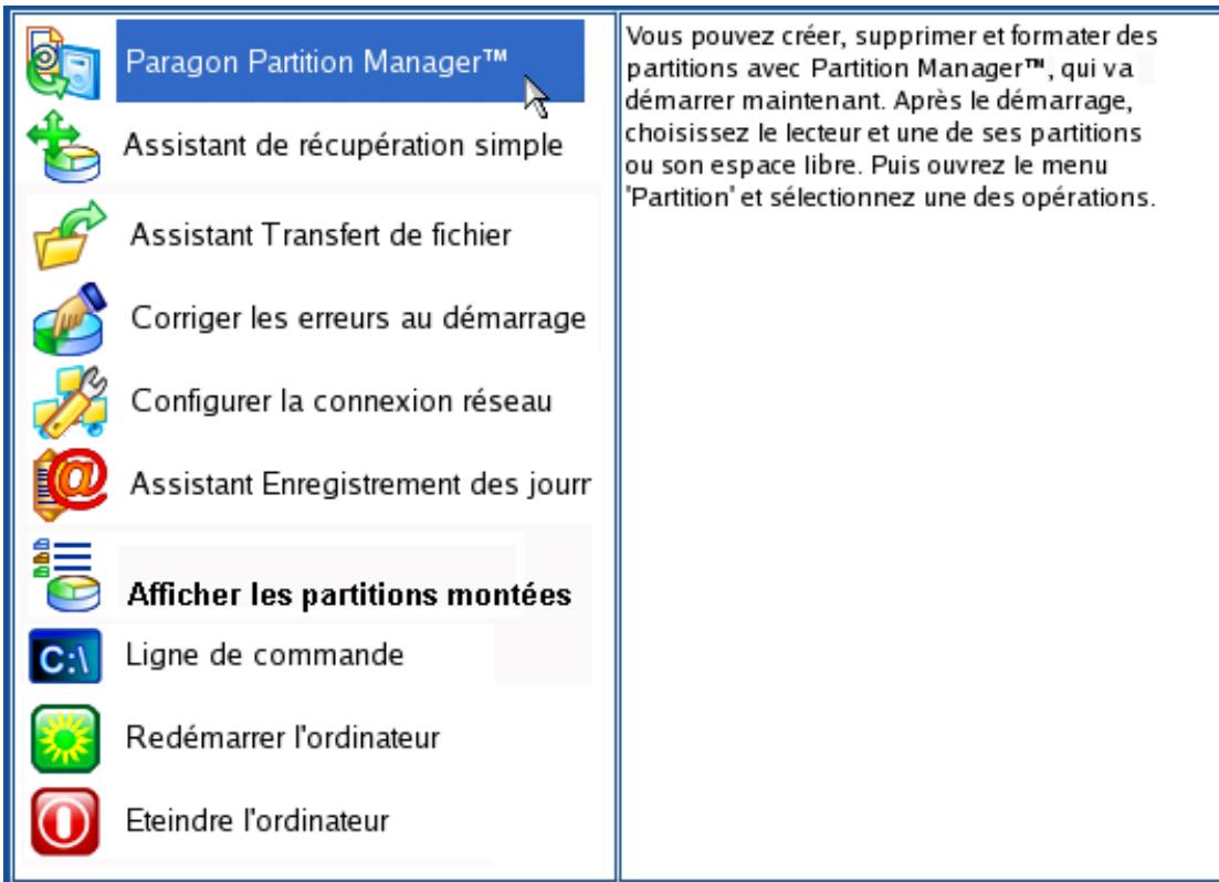 PARAGON SOFTWARE PARTITION MANAGER 10 PROFESSIONAL - Restauration de la partition systeme - 1
