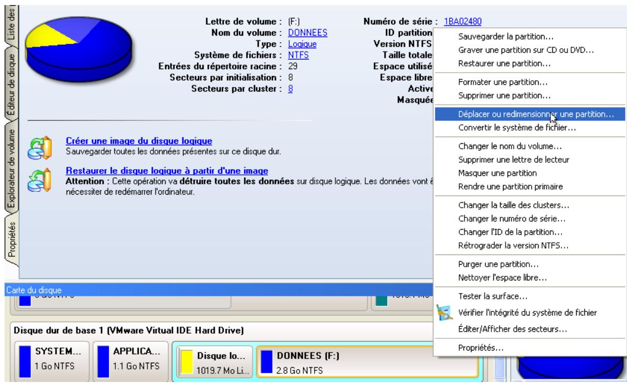 PARAGON SOFTWARE PARTITION MANAGER 10 PROFESSIONAL - Augmenter la taille de la partition systeme GRACE a l'espace LIBRE d'une autre - 3
