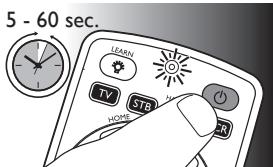 PHILIPS SRP 5004 - Voorbeeld: de universele afstandsbediening instellen voor bediening van uw TV: - 4