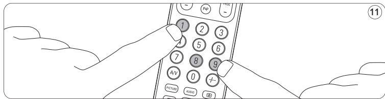 PHILIPS SRU-5110 - Gendannelse af fjernbetjeningens oprindelige indstillinger - 2