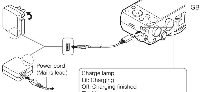 SONY CYBERSHOT DSC-HX60 - Charging the battery pack - 1