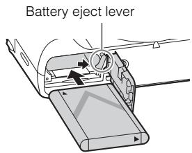 SONY CYBERSHOT DSC-HX60 - Inserting the battery pack - 2