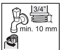 PANASONIC NA140VG4WFR - Fixer l'autre extrémité du tuyau au robinet et serrer de la même façon. - 1