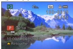 PANASONIC FZ72 - Appuyez sur la touche [DISP.] pour modifier l'affichage - 3
