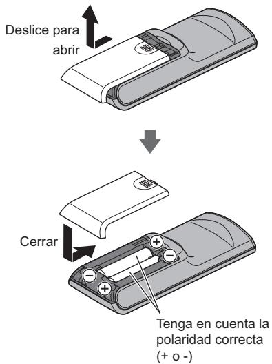 PANASONIC TX-55AS650E - Instalación / extracción de las pilas - 1
